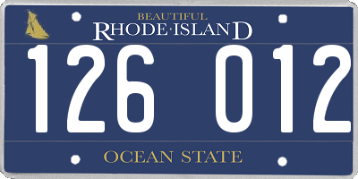RI license plate 126012