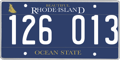 RI license plate 126013