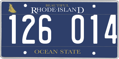 RI license plate 126014