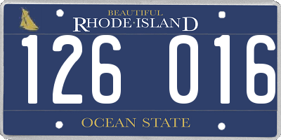 RI license plate 126016