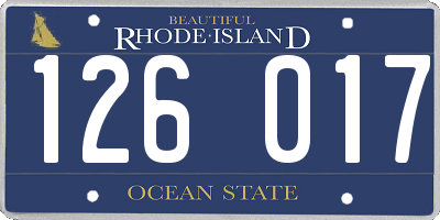 RI license plate 126017