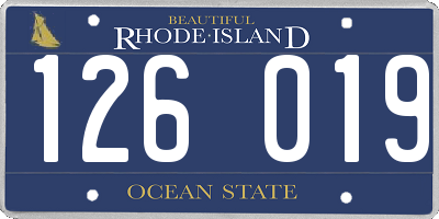 RI license plate 126019