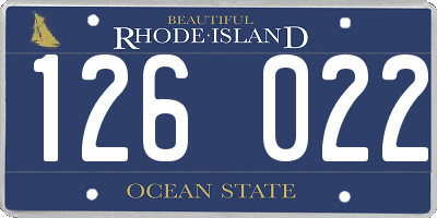 RI license plate 126022
