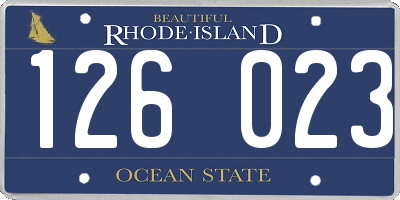 RI license plate 126023