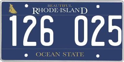 RI license plate 126025