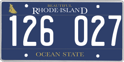 RI license plate 126027