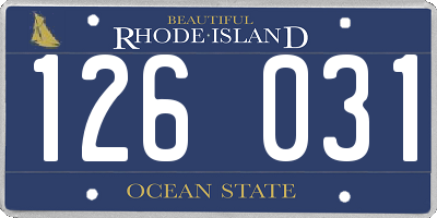 RI license plate 126031