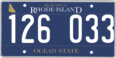 RI license plate 126033