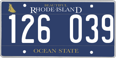 RI license plate 126039