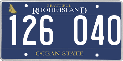 RI license plate 126040