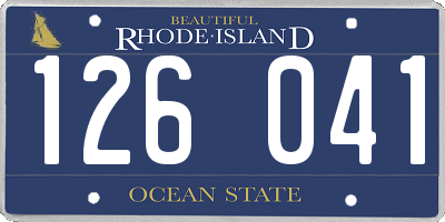 RI license plate 126041