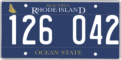 RI license plate 126042