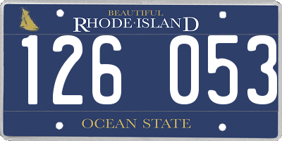 RI license plate 126053