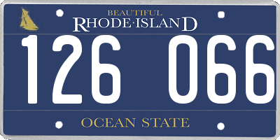 RI license plate 126066