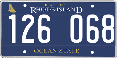 RI license plate 126068