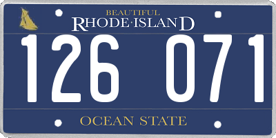 RI license plate 126071