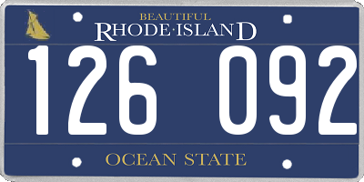 RI license plate 126092