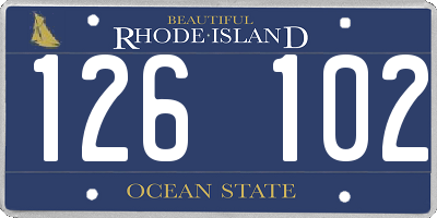 RI license plate 126102