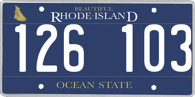 RI license plate 126103