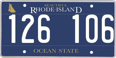 RI license plate 126106