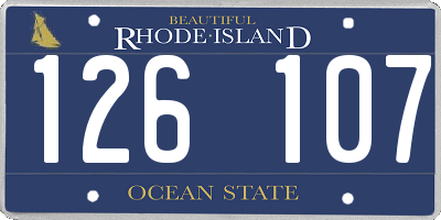 RI license plate 126107