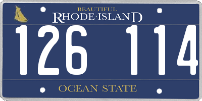 RI license plate 126114