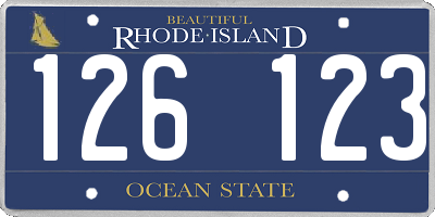 RI license plate 126123