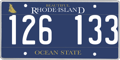 RI license plate 126133