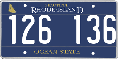 RI license plate 126136