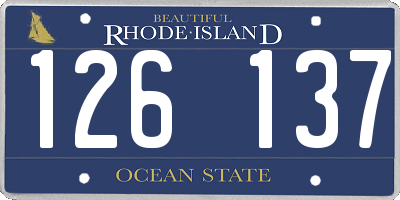 RI license plate 126137
