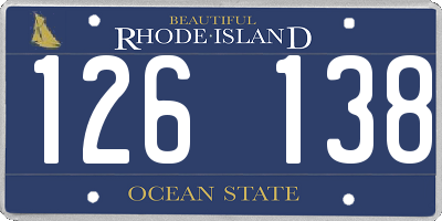RI license plate 126138