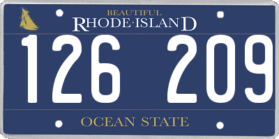RI license plate 126209