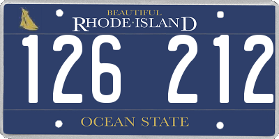 RI license plate 126212