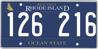 RI license plate 126216