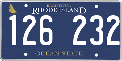 RI license plate 126232