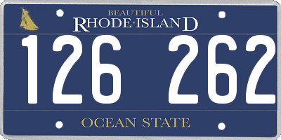 RI license plate 126262