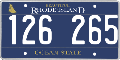 RI license plate 126265