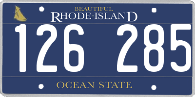 RI license plate 126285