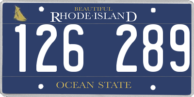 RI license plate 126289