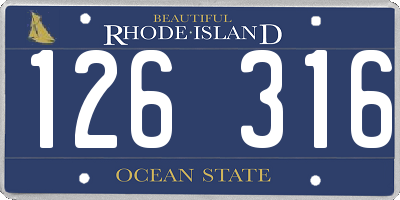 RI license plate 126316