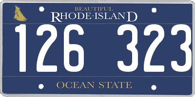 RI license plate 126323