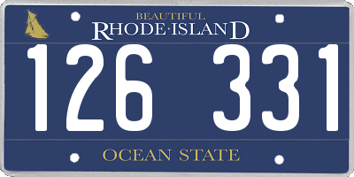 RI license plate 126331