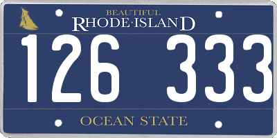 RI license plate 126333