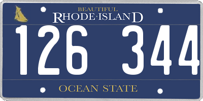 RI license plate 126344