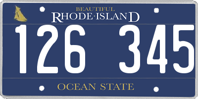 RI license plate 126345