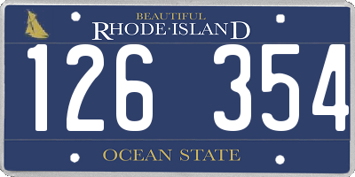 RI license plate 126354