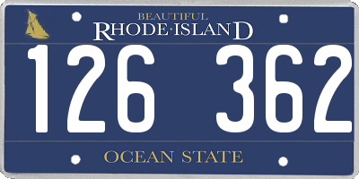 RI license plate 126362