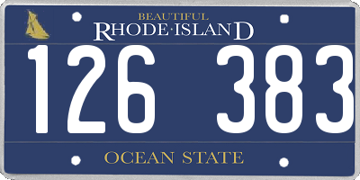 RI license plate 126383