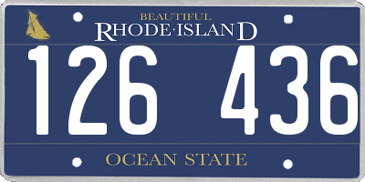 RI license plate 126436