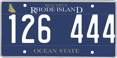 RI license plate 126444